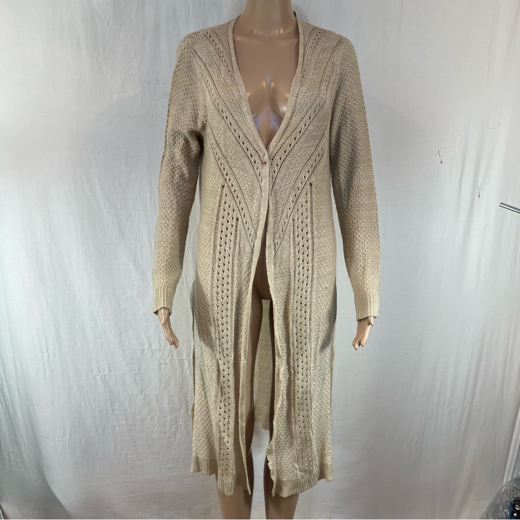 Eye Shadow Womens Open Front Long Sweater Tunic Sz L
